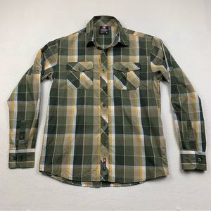 Southpole Shirt Mens Medium Plaid Roll Table Sleeve Casual Button‎ Up Outdoor